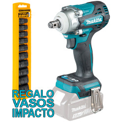 Llave Impacto MAKITA DTW300Z 18V BL 330Nm 1/2" + Juego Vasos Impacto Llaves de Impacto