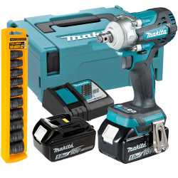 Llave Impacto 18V 330Nm 1/2" 5.0Ah DTW301RTJ Inserción Bola + Juego Vasos Impacto Llaves de impacto