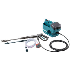 Hidrolimpiadora Makita DHW080ZK 18Vx2 80bar 380L/h Con Tanque 50L + 2 Baterias 5.0Ah BL1850B + Cargador Doble Hidrolimpiadora