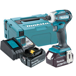Atornillador Impacto MAKITA DTD172RTJ 180Nm BL 4 Velocidades + 2 Baterías 5.0Ah + Cargador Rapido + Maletin MakPac 18V