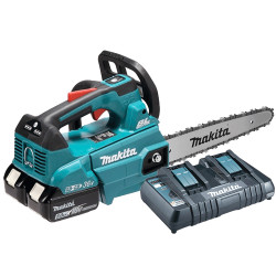 Sierra Cadena Carving MAKITA DUC256CPT2 2x18V BL 25CM + 2 Baterias 5.0Ah + Cargador Rapido Doble Sierras de Batería