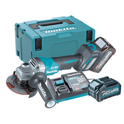 Amoladora MAKITA GA022GM201 115MM BL 40V XGT AWS AFT Palanca + 2 Baterias 4.0Ah + Cargador Rapido + Maletin MakPac 115 mm