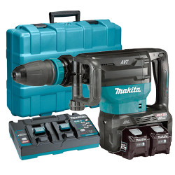 Martillo Demoledor MAKITA HM002GM201 13,3KG 20,9J 2x40V BL XGT AVT SDS-MAX AWS + 2 Baterias 4.0Ah + Cargador Doble + Maletin 40V