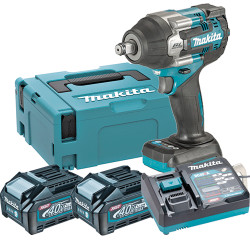 Llave Impacto MAKITA TW007GM201 350Nm 1/2" Insercion Bulon + 2 Baterias 4.0Ah + Cargador Rapido + Maletin MakPac 40V