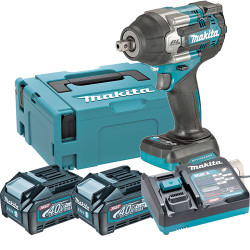 Llave Impacto MAKITA TW008GM201 350Nm 1/2" Insercion Bola + 2 Baterias 4.0Ah + Cargador Rapido + Maletin MakPac 40V