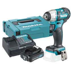 Llave Impacto MAKITA TW161DSAJ 12V 165Nm Brushless 1/2" Insercion Bulon + 2 baterias 2.0AH + Cargador Rapido MALETIN MAKPAC 1...